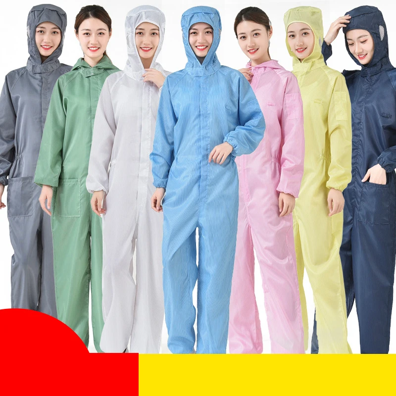 Женские и мужские рабочие униформы антистатические пылезащитные комбинезоны с