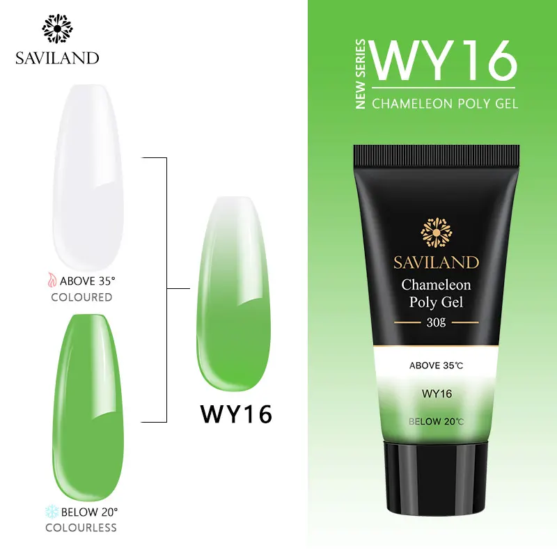 30ml WY16 Saviland 30 мл Гель-лак акриловый полигель изменение температуры многоцветный Алмазный полигель для ногтей быстрое строительство УФ-набор для ногтей - Цвет: 30ml WY16