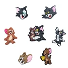 7 шт.лот ПВХ мультяшная обувь Crocs талисманы Кот мышь обуви талисманы украшения сандалии аксессуары Пряжка для мальчиков девочек Подарки