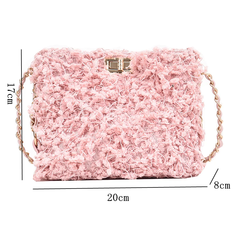Новинка 2019 модная меховая сумка женская маленькая квадратная мессенджер зимняя