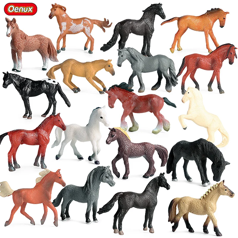 18 шт Мини дикий конь Клайдсдейл Lusitano Животные модель фигурки птицефабрика лошадь