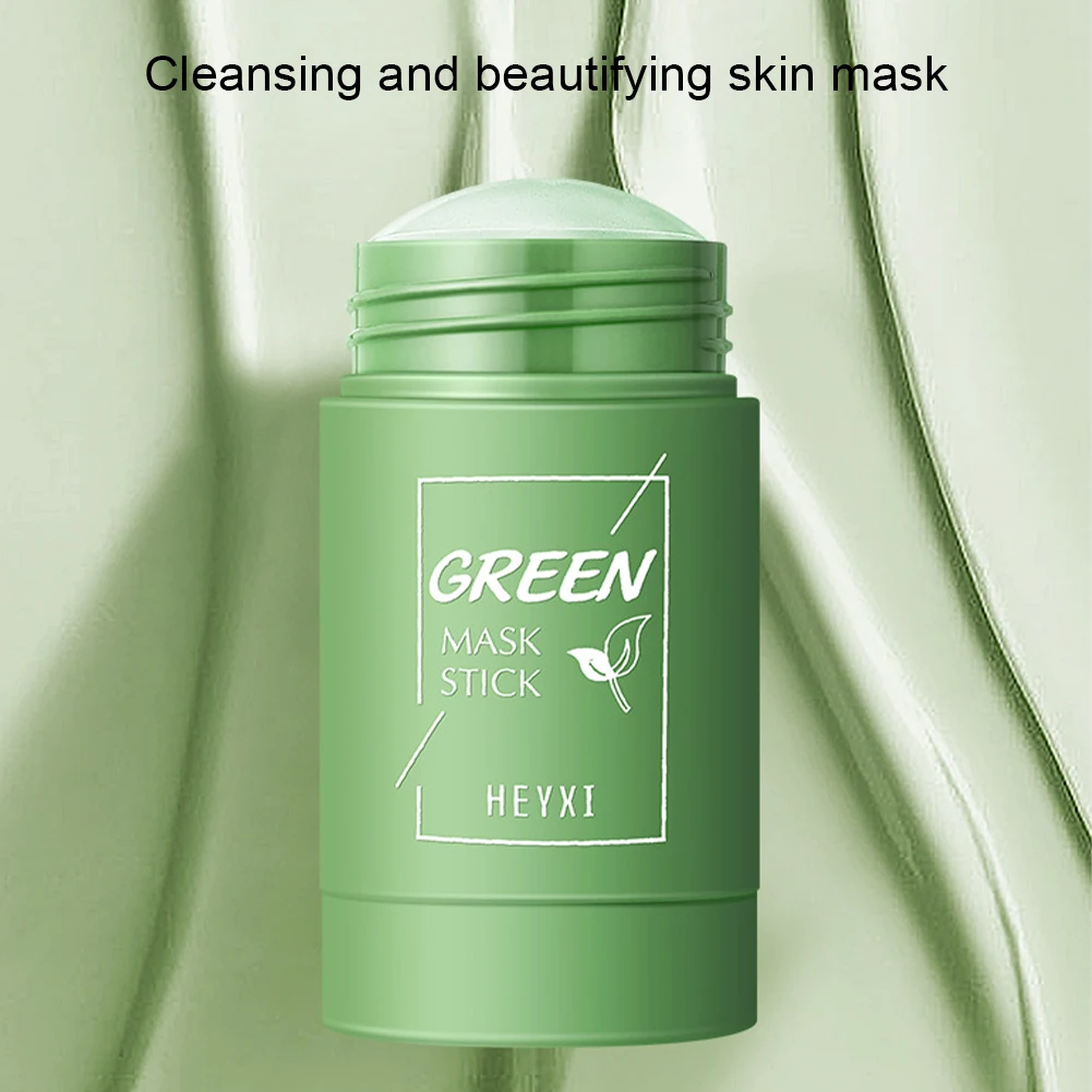 

Green Tea Cleansing Mask Purifying Clay Stick Mask Oil Control Skin Care Anti-Acne Eggplant Remove Blackhead Mud Mask