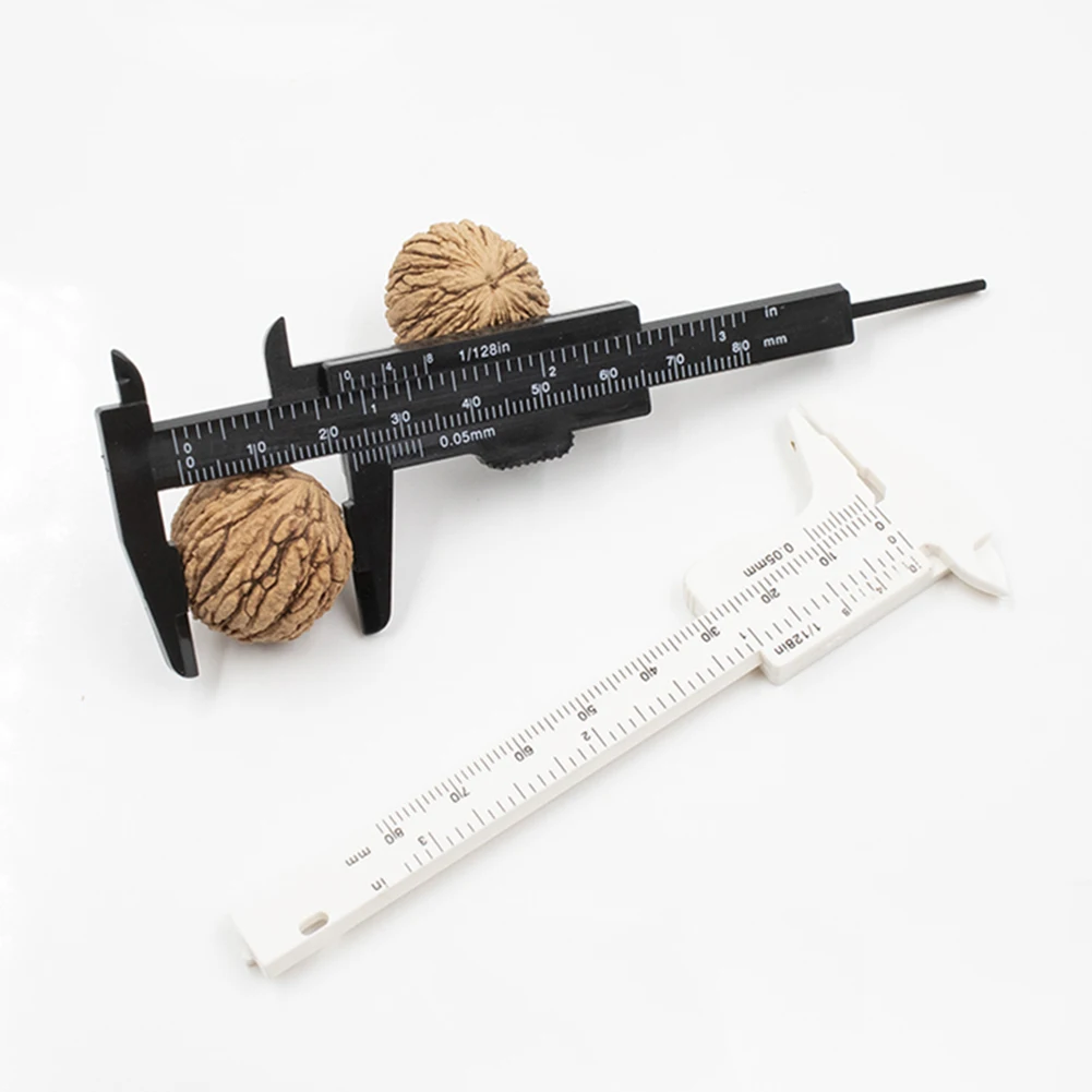 

80mm Mini Plastic Double Scale Vernier Caliper Micrometer Diameter Measure Tool Woodworking Gadget Depth Measurement