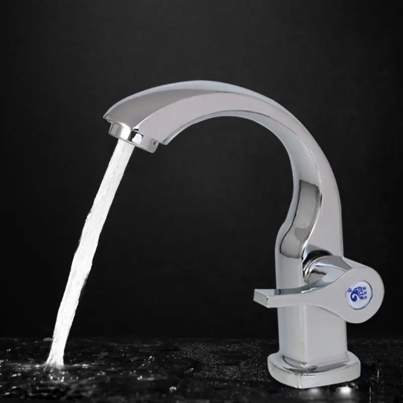 

Kitchen 1/2\" Connect Basin Faucet Deck Mounted Single Cold Water Tap Chrome Plated