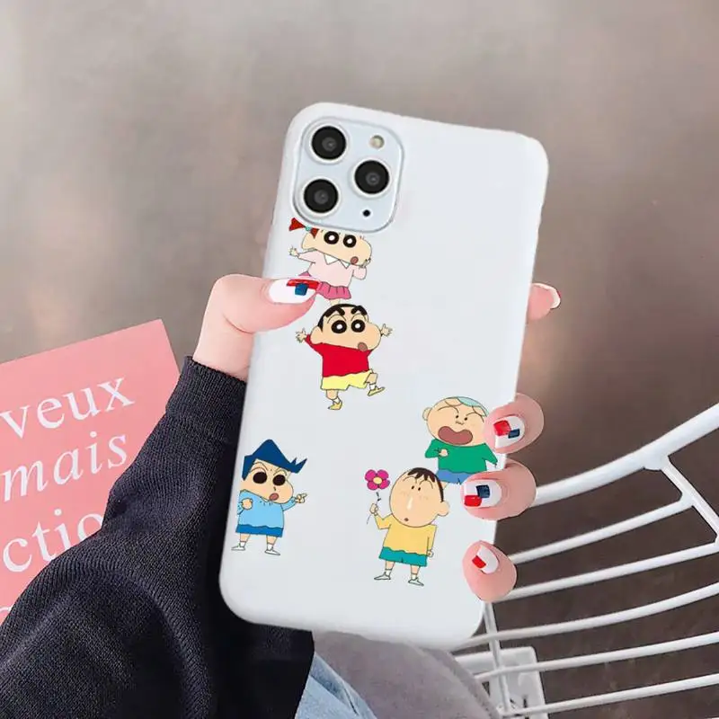 

Crayon Shin-chan Anime cute Phone Case Candy Color for iPhone 6 7 8 11 12 s mini pro X XS XR MAX Plus