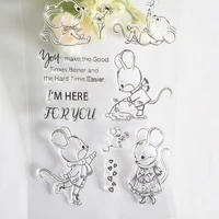 happy dancing mouse transparent clear stampseal for diy scrapbooking photo album decorative silicone stamps sheets