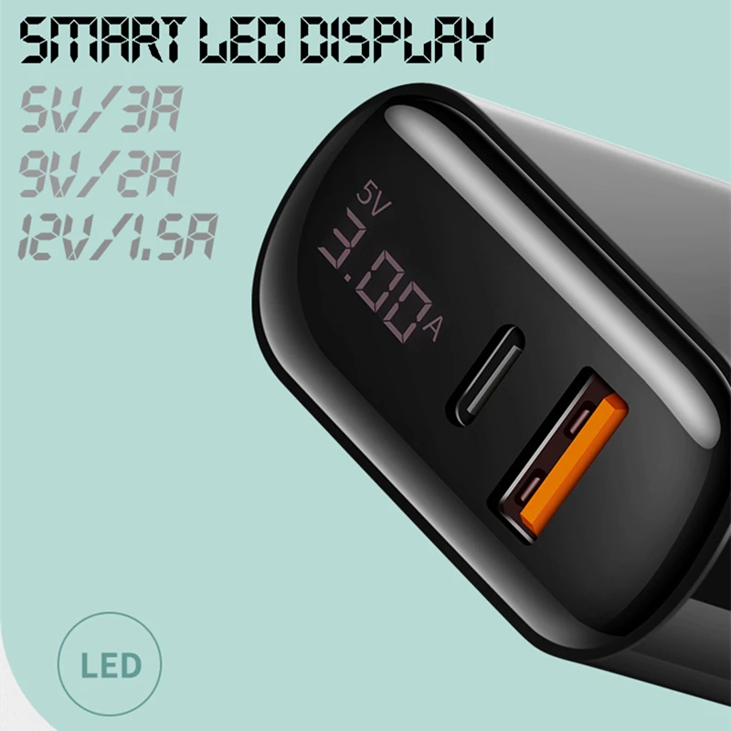 Ceny 18W PD3.0 QC3.0 Wyświetlacz LED Uniwersalny Telefon Komórkowy Zasilacz PD ładowarka Podróżna ładowarka ścienna Dla IPhone Samsung IPad Xiaomi