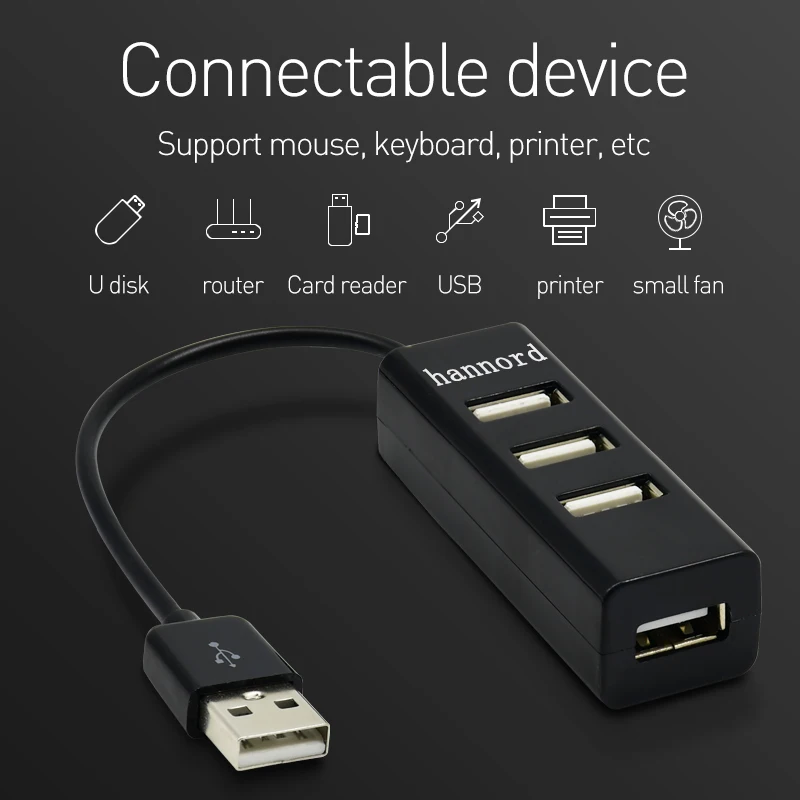 Высокоскоростной концентратор HANNORD с 4 портами USB 2 0 мини-USB-концентратор адаптер