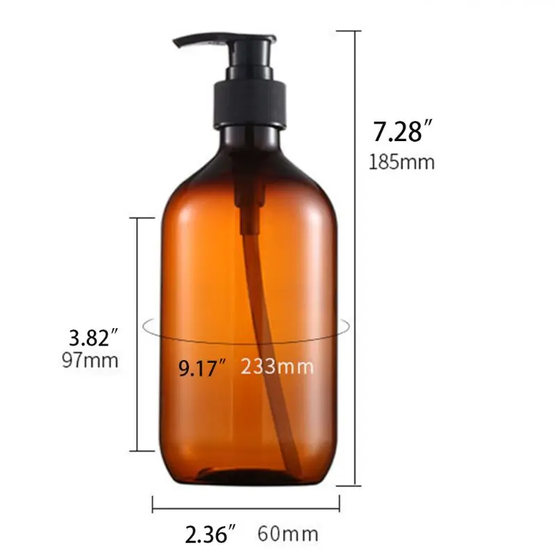 500 мл ПЭТ многоразовая пустая бутылка пресс-насос шампунь лосьон мыло Макияж