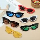 Солнечные очки в треугольной оправе uv400 женские, сексуальные зеркальные солнечные аксессуары кошачий глаз в чёрной оправе, с защитой от ультрафиолета, 32 вида