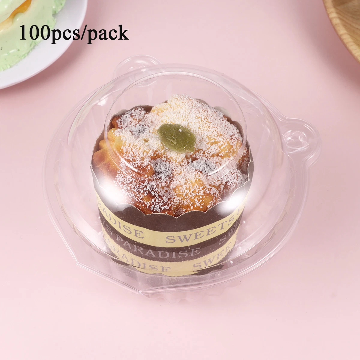 100 шт. в форме милой совы пластиковые чашки коробки для тортов и упаковочная