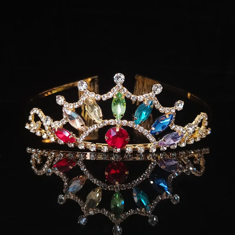 

High-End Crown European and American Hair Accessories New Crystal Sunflower Ladies Girl Headdress Wedding Tiaras Hair Jewelry