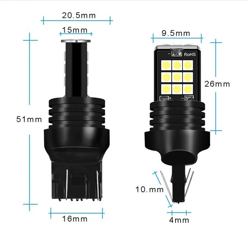 2 шт. 12-24 В TL 3030 24 SMD светодиодный Canbus лампа 1156 1157 7440 7443 без ошибок Авто Вождение светильник сигнал поворота, стоп-сигналы белый красный
