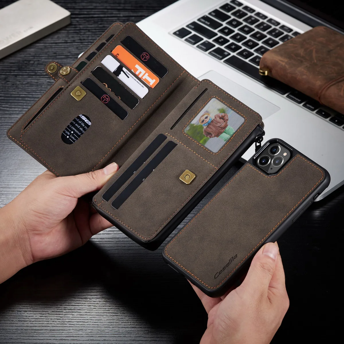 

Suitable for iPhone12 phone case Samsung Note20 retro anti-fall protective case Apple 11 wallet phone leather case