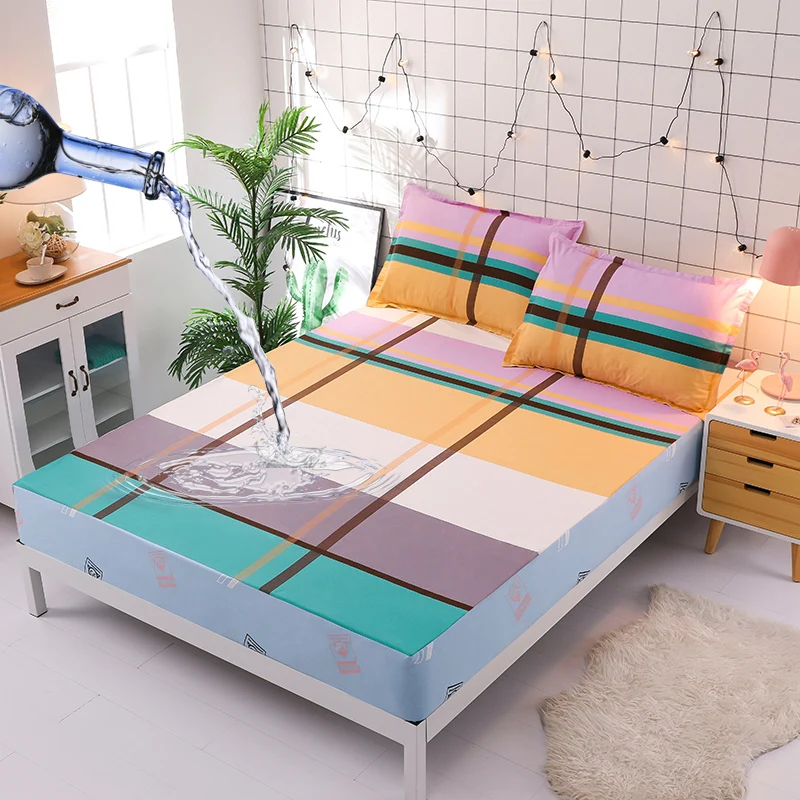 Хлопковое водонепроницаемое и дышащее покрывало с принтом для детской кровати