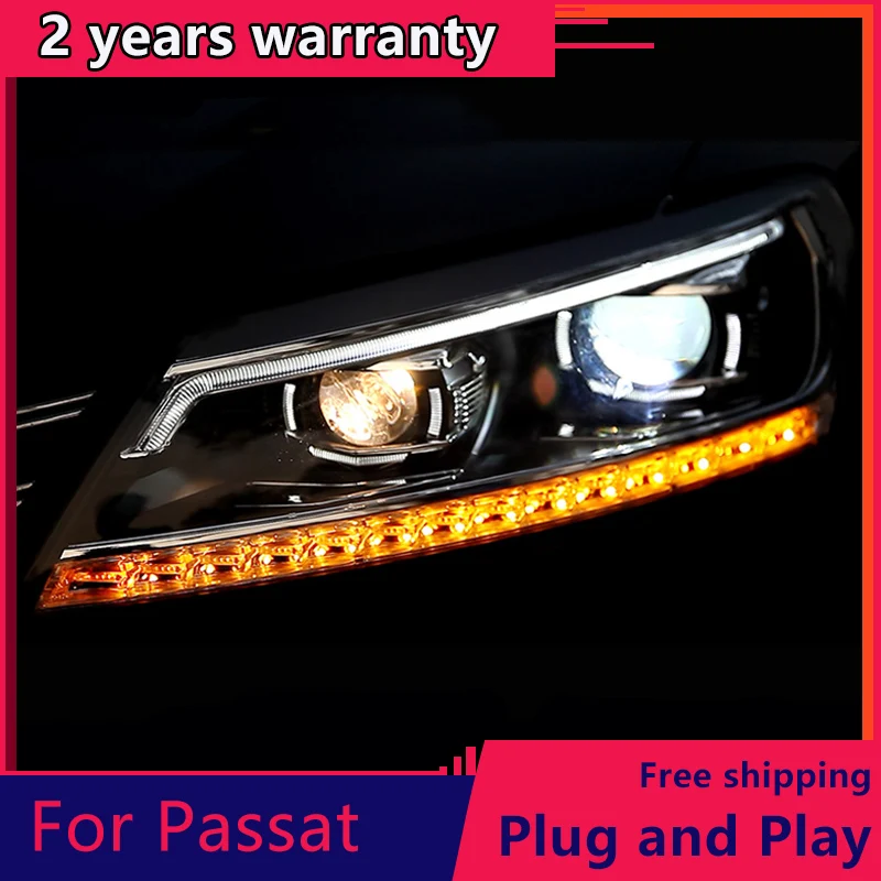 

KOWELL Car Styling for VW Passat B7 US Verson 2012-2016 Headlight For Passat B7 Headlight DRL D2H dynamic turn signal