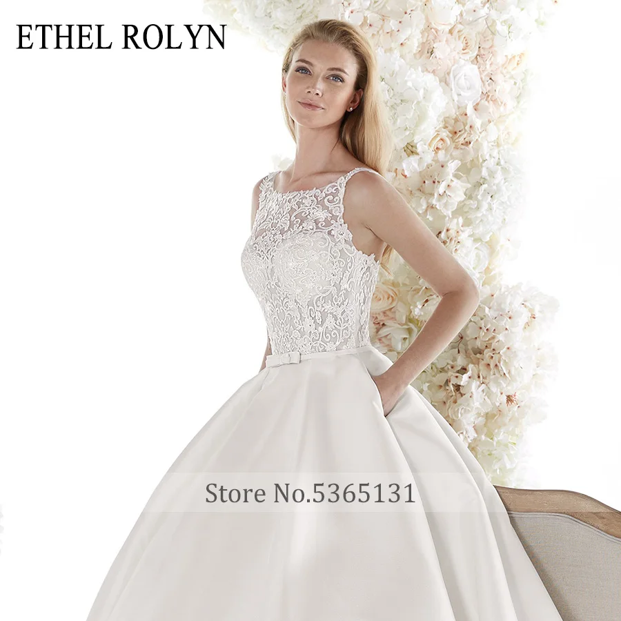 Этель Ролин мягкое атласное винтажное свадебное платье 2022 аппликации простые