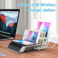 qc 3 0 fast wireless charger for iphone samsung quick charge multi usb port charging dock station desk phone holder cargador