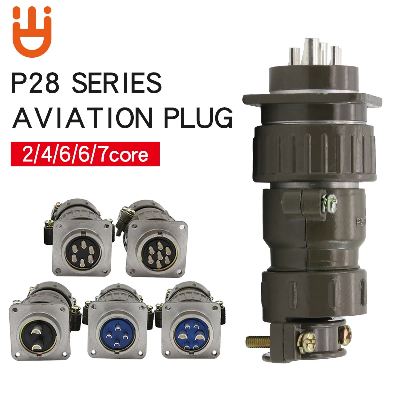 Авиационный штекер круглый разъем серии P28 диаметр сердечника 2.4.6.7 28