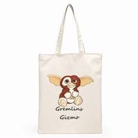 Gremlins Gizmo Pattern print Ladies Handbags Cloth Canvas Tote Bag Shopping Travel Women Reusable Shoulder Shopper Bags