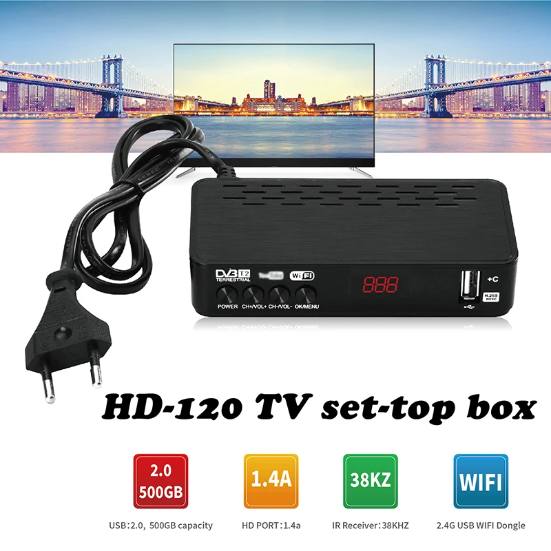 

TV Receiver Amplified HD Digital With Remote Control Set Box TV Decoder Digital TV Box For Home TV Receiver QJY99