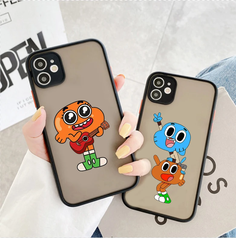 

The Amazing World Gumball gumball Cellphone Bumper Clear Matte PC Back Phone Case For iphone 11 12 13Pro XS Max 6s 7 8 Plus X XR