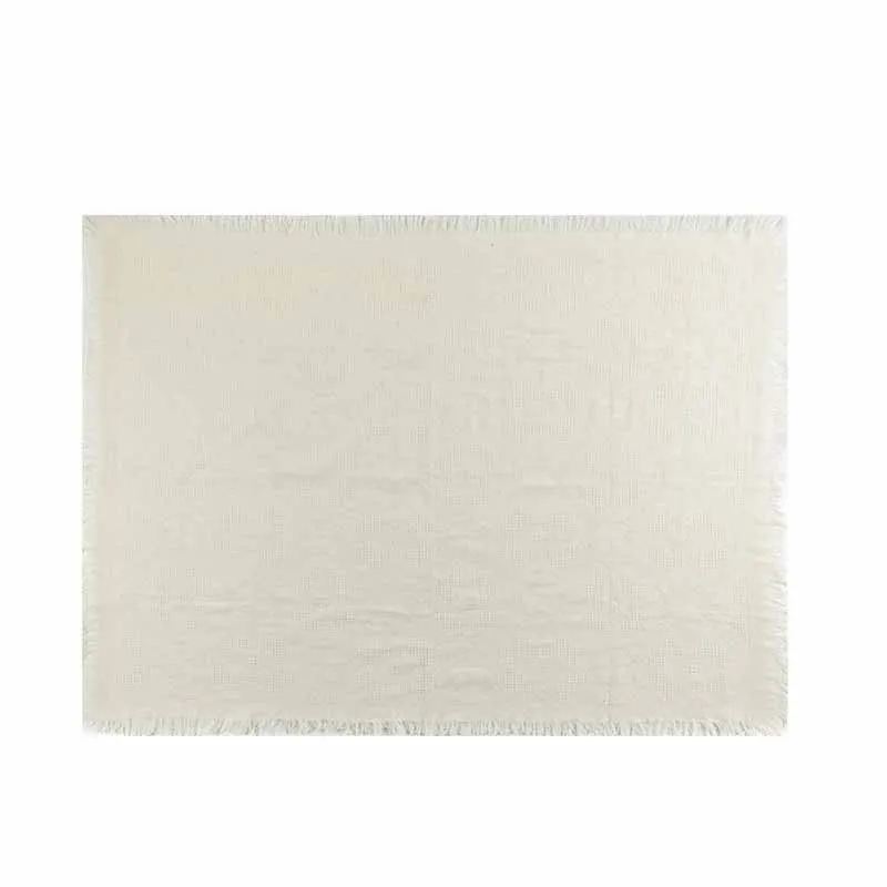 

Solid Color White Line Blanket Household Cotton Thick Knitted Blanket Full Sofa Towel Nordic Dust Cover Thread Blanket Slipcover