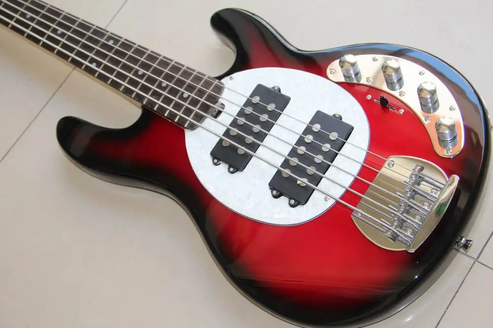 Новое поступление 5 струн электрический бас Musicman высшее качество в Red Burst