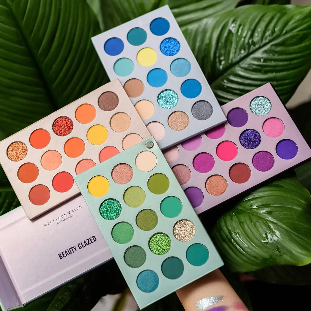 BEAUTY GLAZED натуральные матовые мерцающие тени для век палитра светящихся