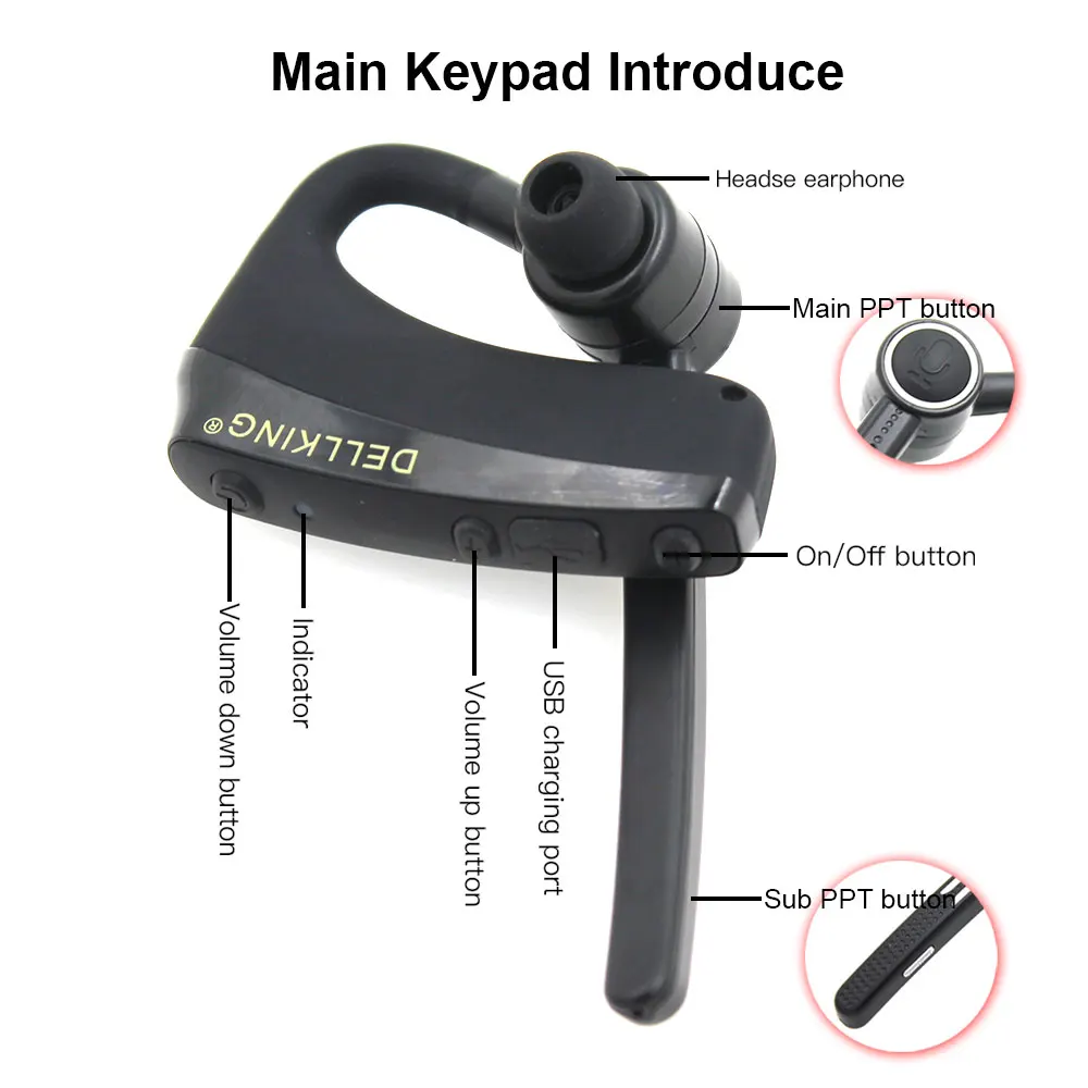 Фото Anysecu Dual PTT беспроводные Bluetooth наушники E2 гарнитура для Android радио сотовый телефон Anysecu Dual PTT беспроводные Bluetooth наушники E2 гарнитура для Android радио сотовый телефон
