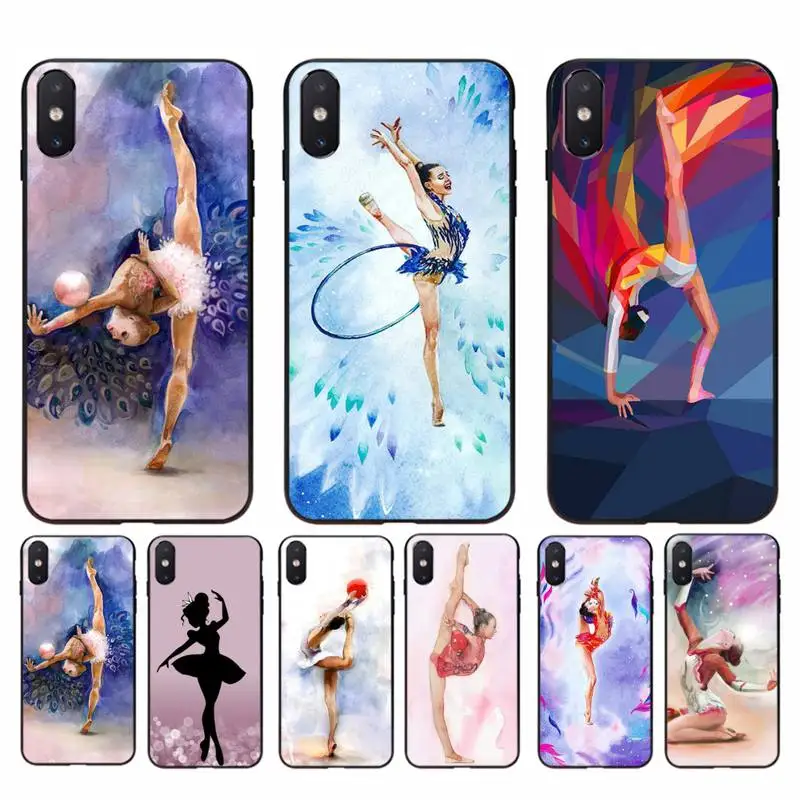 YNDFCNB любовь гимнастика картина маслом черный чехол для телефона iphone 11 12 mini Pro Max X XS