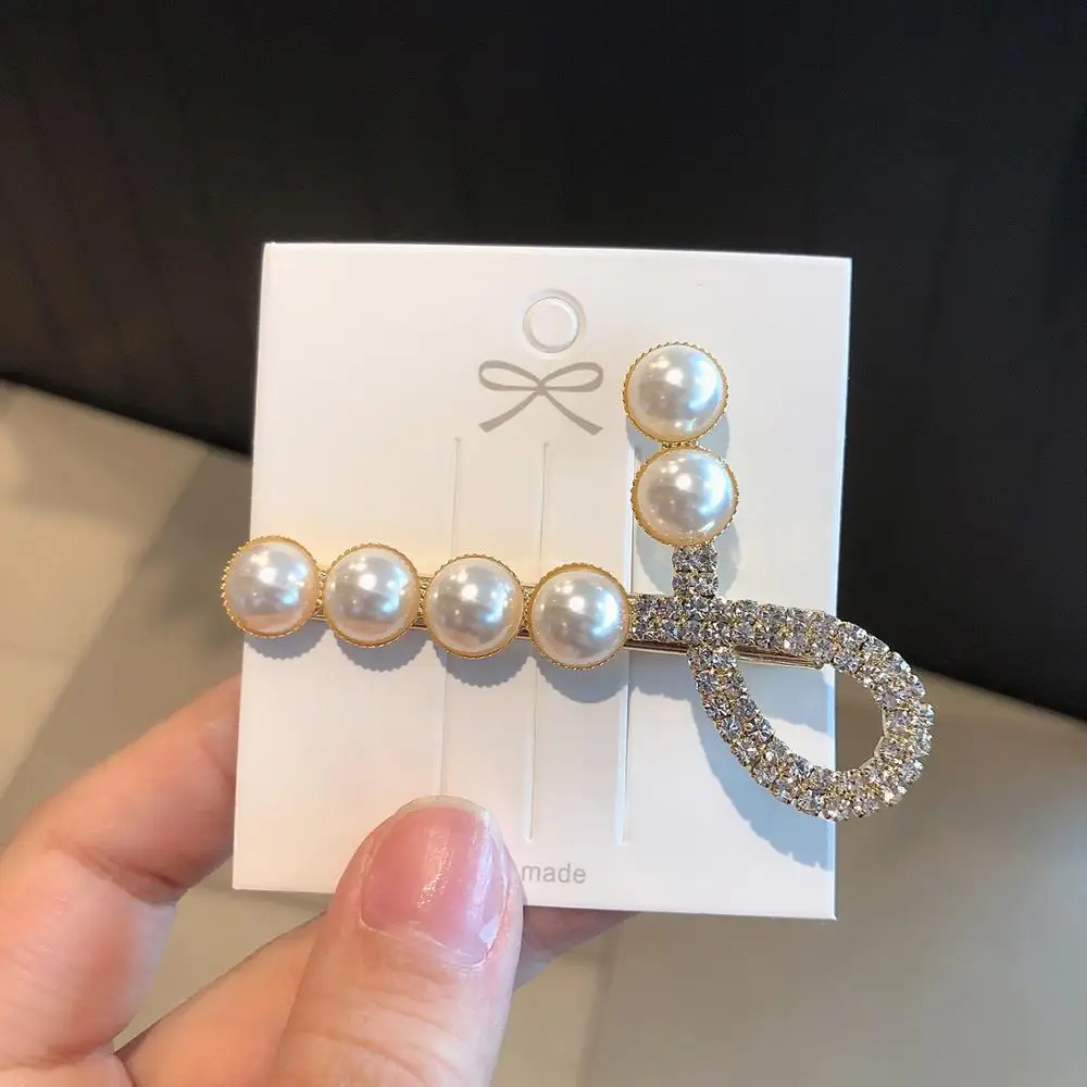 

Fashion Elegant Pearls Hair Clips For Women Girls Sweet Headwear Hairpins Hair Accessories Geometric Girls Jewelry Hair Pins