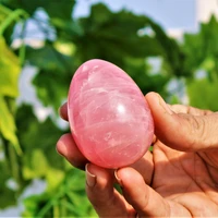 egg natural pink rose quartz crystal healing reiki energy 70g