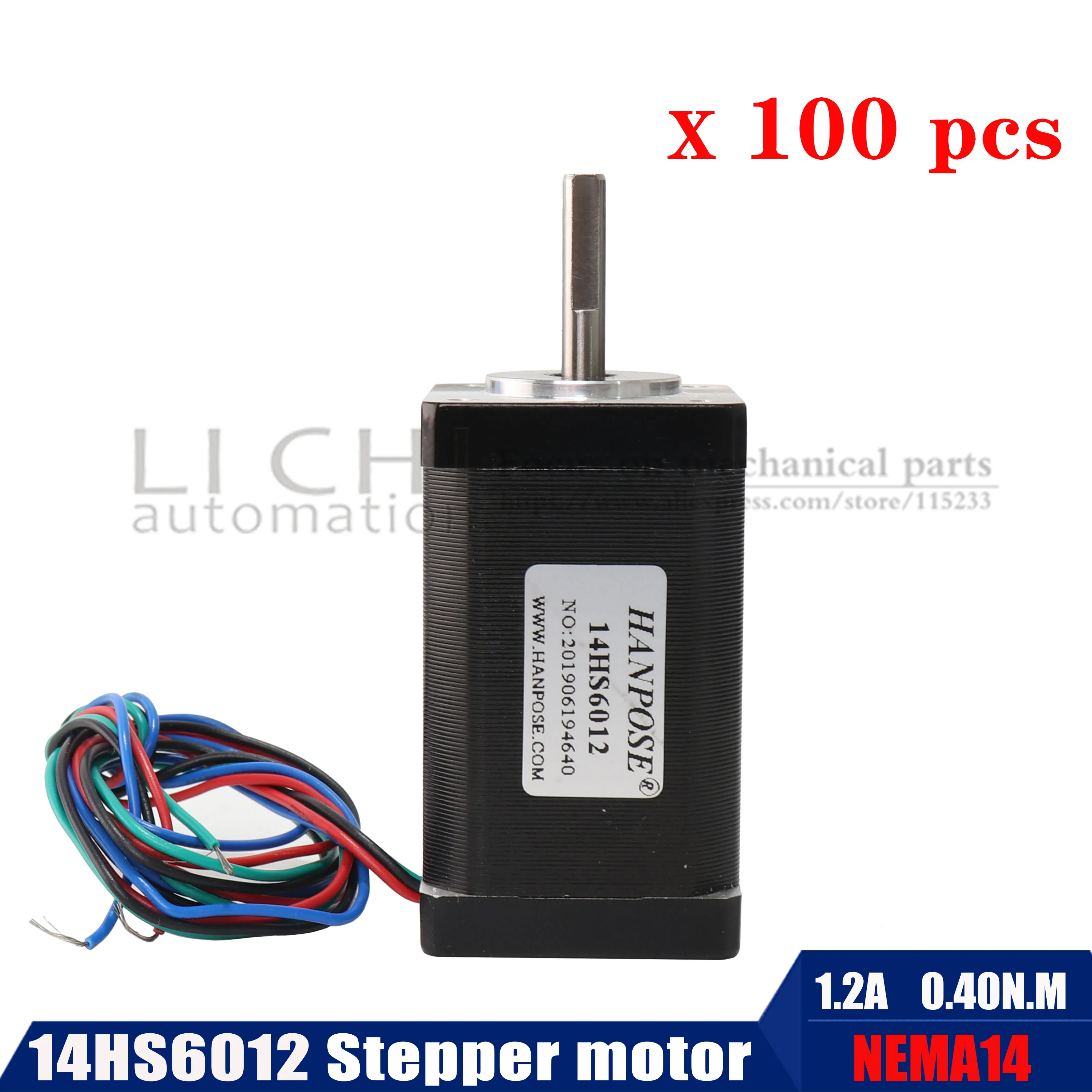 

100PCS 1.8 Degrees 60mm 1.2A 0.40N.m Nema14 CNC Router Engraving milling machine 3D printer NEMA 14 Stepper motor