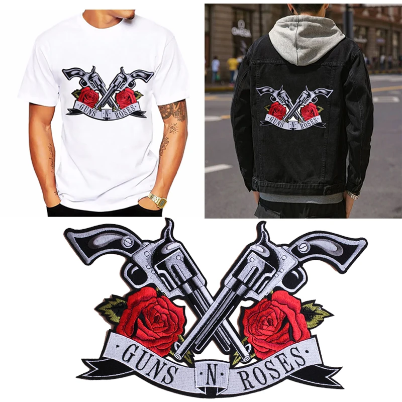 1 шт. крутые патчи с вышивкой Guns N Roses помощью утюга байкерские наклейки одежда