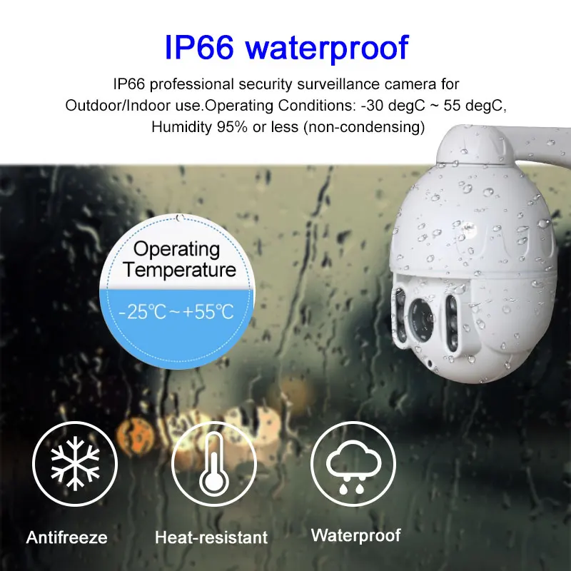 

1080P PTZ IP Camera IP66 waterproof Night vision Two way Audio Cheap IP PTZ Camera Full Metal Housing Outdoor IP Camera