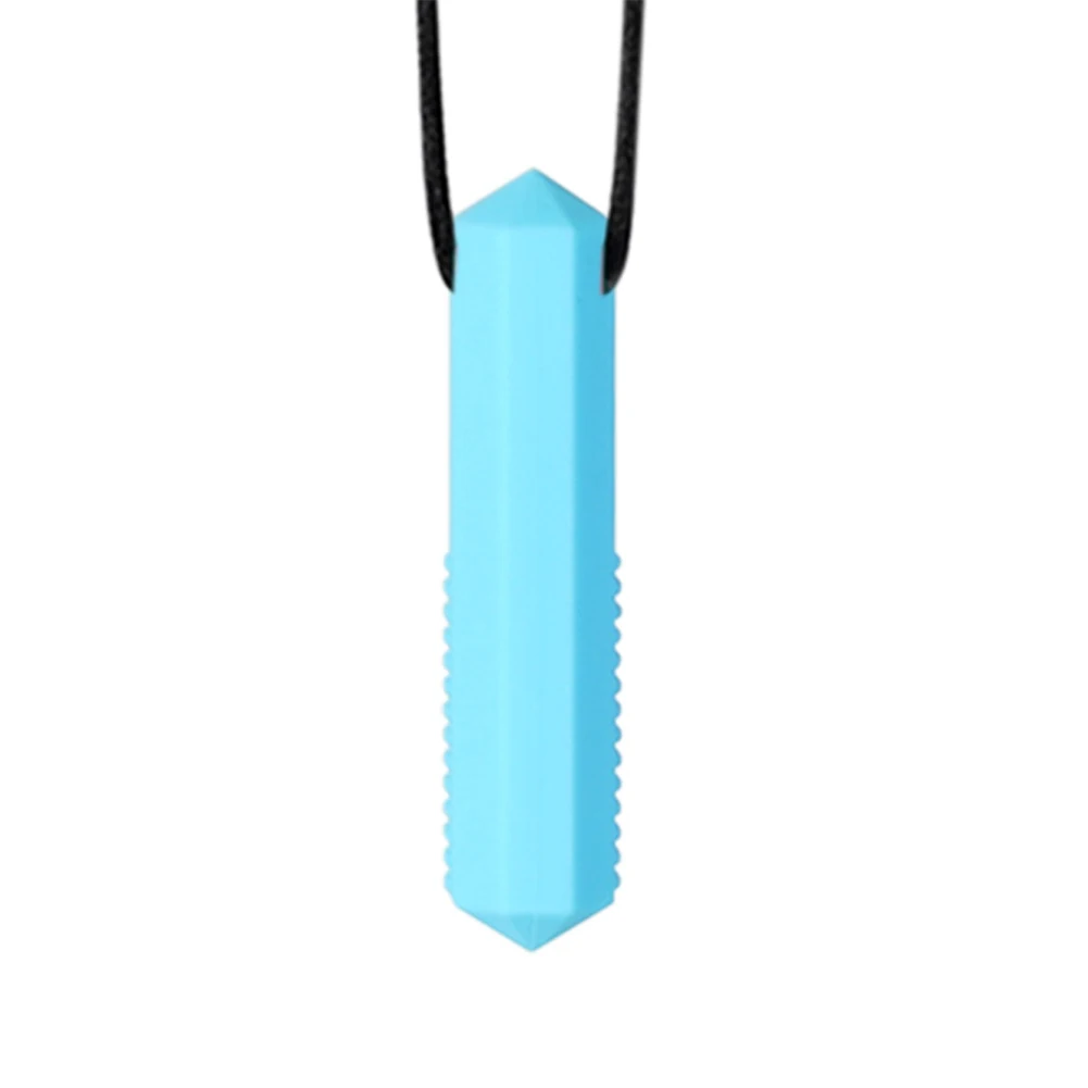 

Gift Biting Therapy Tool ADHD SPD Food Grade Oral Motor Baby Teether Soft Silicone For Autism Sensory Chew Necklace Fidget Toy