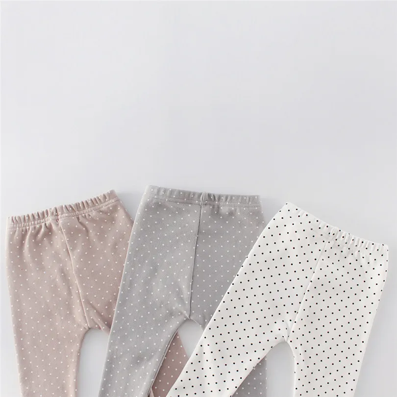 Штаны для новорожденных девочек хлопковые леггинсы с помпонами детские штаны в