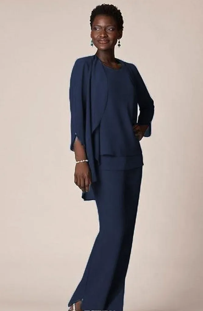 Серые шифоновые деловые брюки костюмы для матери Женская вечерняя одежда