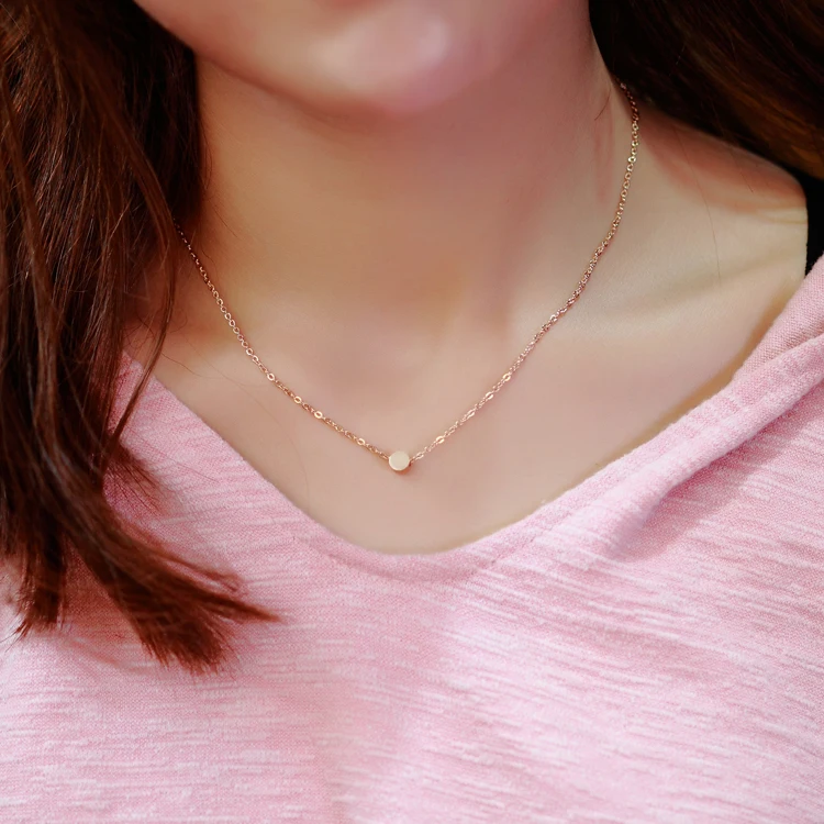 Модное ожерелье YUN RUO из розового золота с простым кулоном ювелирные изделия