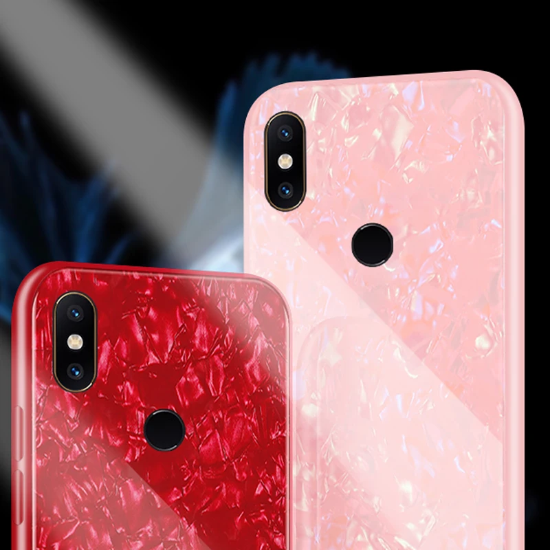 YSW роскошный блестящий чехол из закаленного стекла для Xiaomi Mi Mix 2s мягкий TPU край 2