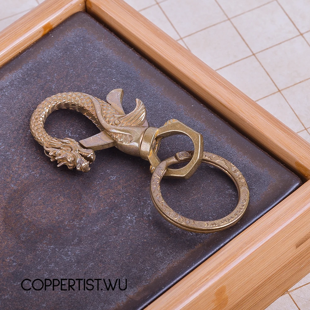 Coppertist. Wu китайский Дракон Фигурка Азиатский дракон кулон латунные статуи металлические застежки брелок открывалка для бутылок ключ