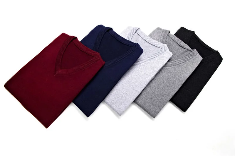 Zogaa Sweater Men Clothes Autumn Winter Warm Cashmere Wool Pullover Homme Classic Casual V-Neck Sleeveless Vest Sweaters