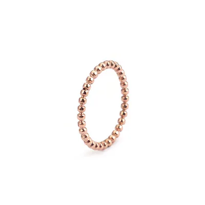 Rose Gold Ball Beaded Rings Women Gilr Width 2mm Small Korean Engagement Party Best Friend Gift Collier | Украшения и аксессуары