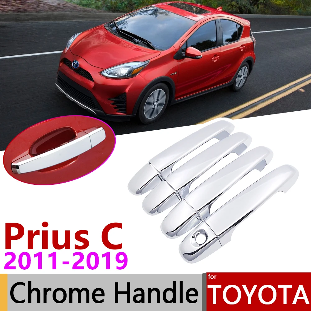 Хромированная Крышка для наружных дверей Toyota Prius C Aqua 2011 ~ 2019 автомобильные