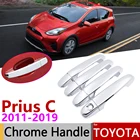 Хромированная Крышка для наружных дверей Toyota Prius C Aqua 2011  2019, автомобильные аксессуары, Набор наклеек для отделки 2012, 2015, 2014, 2017, 2018