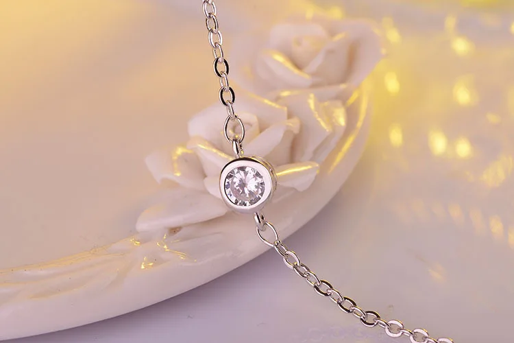 Женский браслет из серебра 100% пробы с круглым фианитом | Украшения и аксессуары