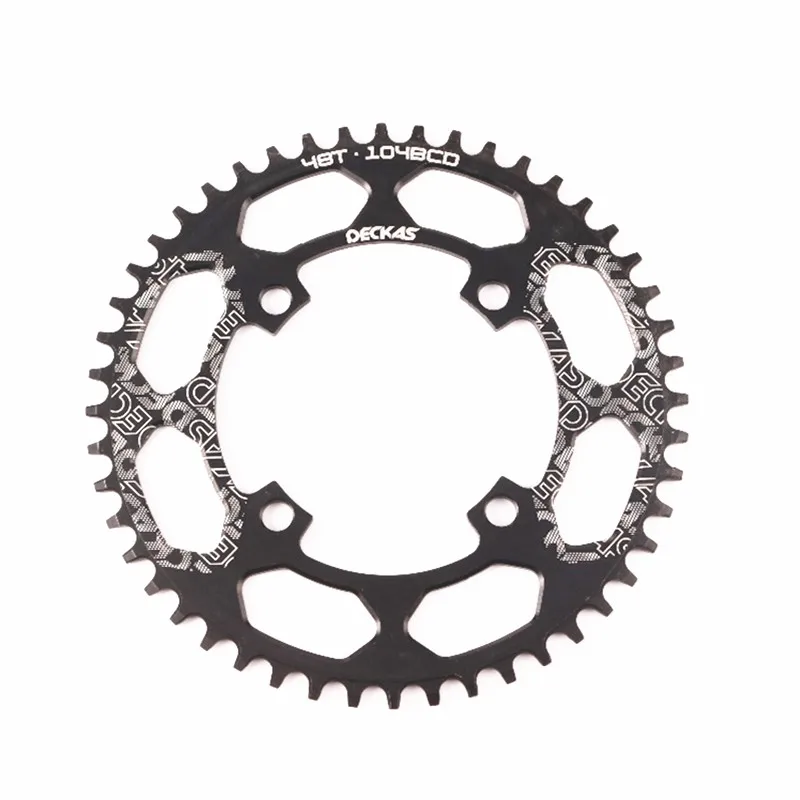 DECKAS круглый 104BCD 40/42/44/46/48/50/52T горный велосипед Звездочка MTB велосипед диаметра окружности болтов(Алюминий узкая широкая цепь из колец цепь BCD 104