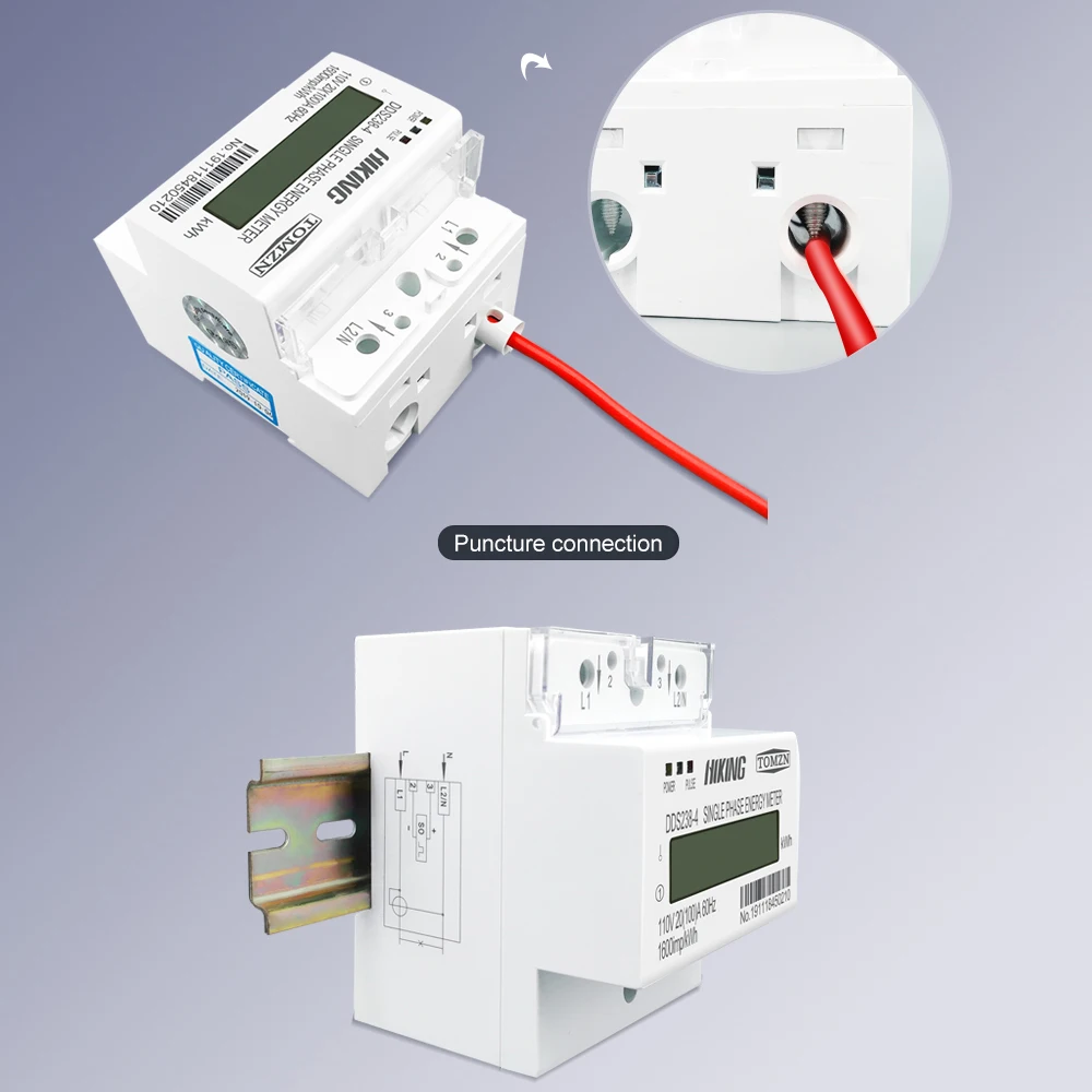20(100)A 110V 60HZ DDS238 4 Однофазный Din rail KWH Watt час din energy meter LCD|lcd port|lcd tv card readerlcd clock |