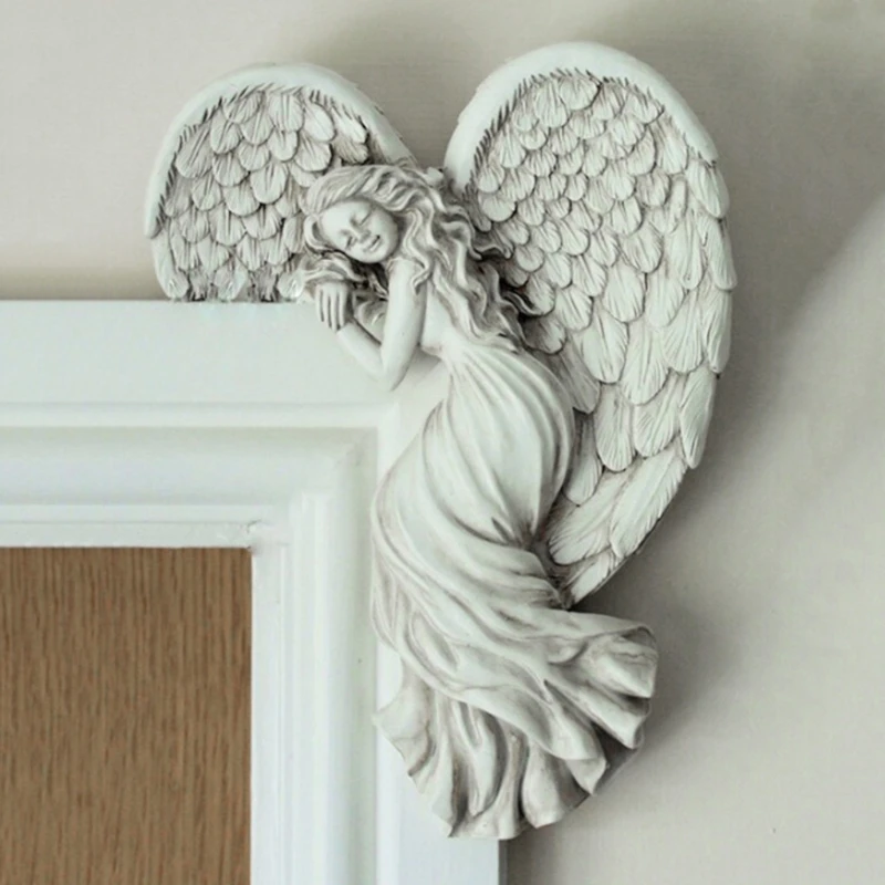 

Скандинавская статуя ангела с правым/левым углом, скульптура, домашние настенные украшения, полимерные поделки